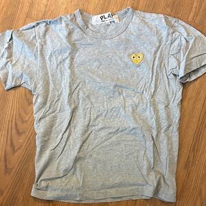 Comme des Garcons PLAY Gray T-Shirt with Yellow Heart